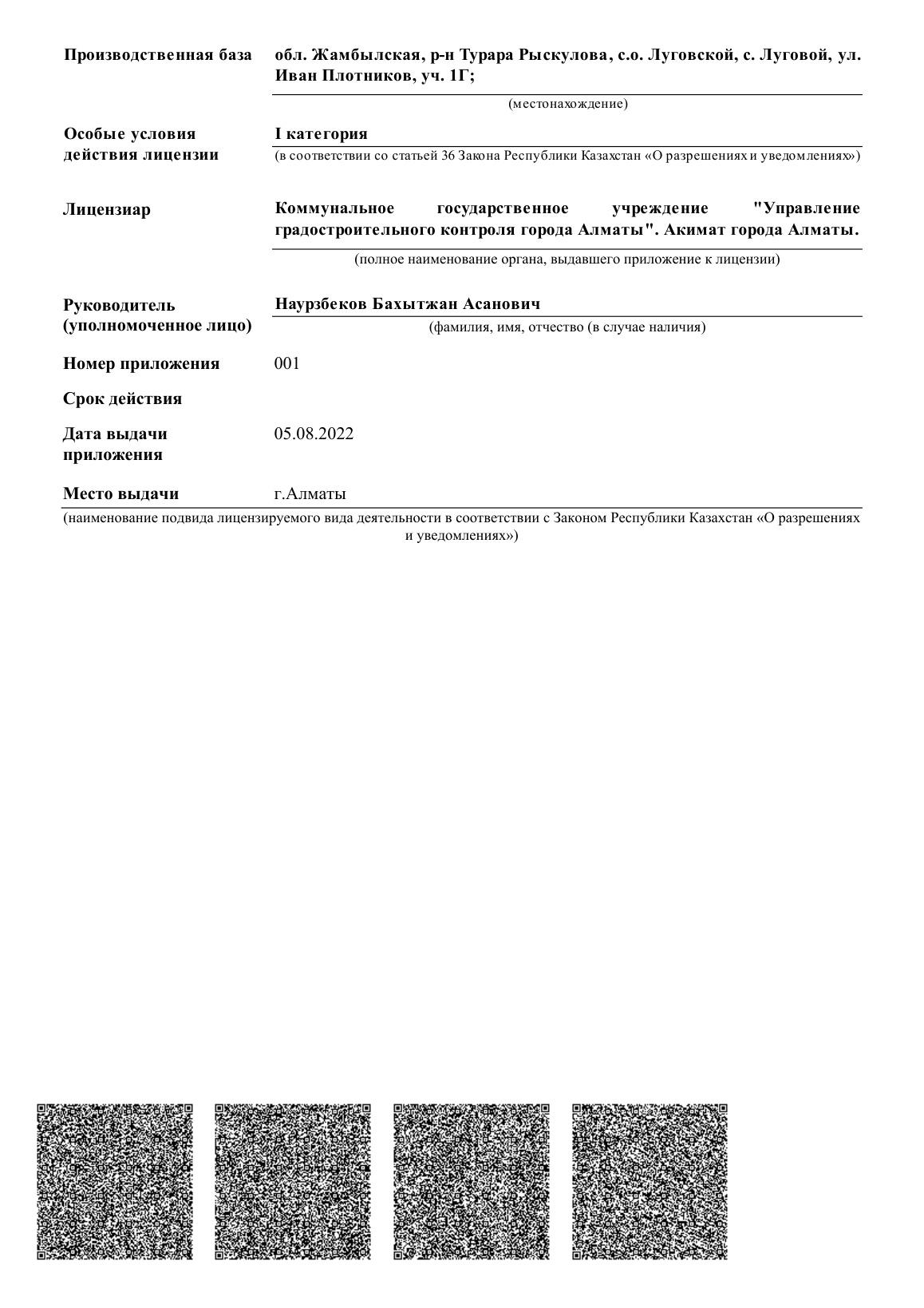 Original licence appendix, page 5 of 5